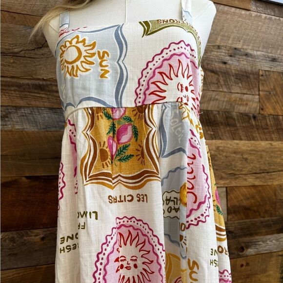 Paper Heart Dolce Vita multi colored linen blend spaghetti strap tiered dress SM - Picture 7 of 12